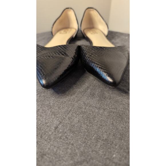 Circus by Sam Edelman Romona D'Orsay reptile scale black pointed flats 7 - Picture 3 of 7